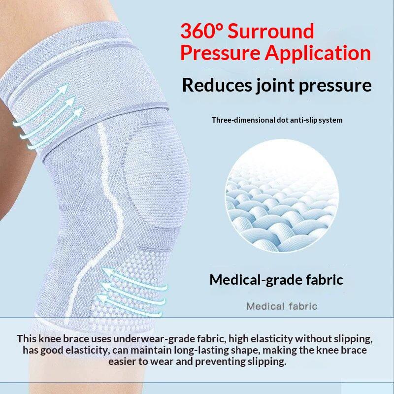 Knee Sleeve Compression - Adjustable Non Slip Compression Knee Support
