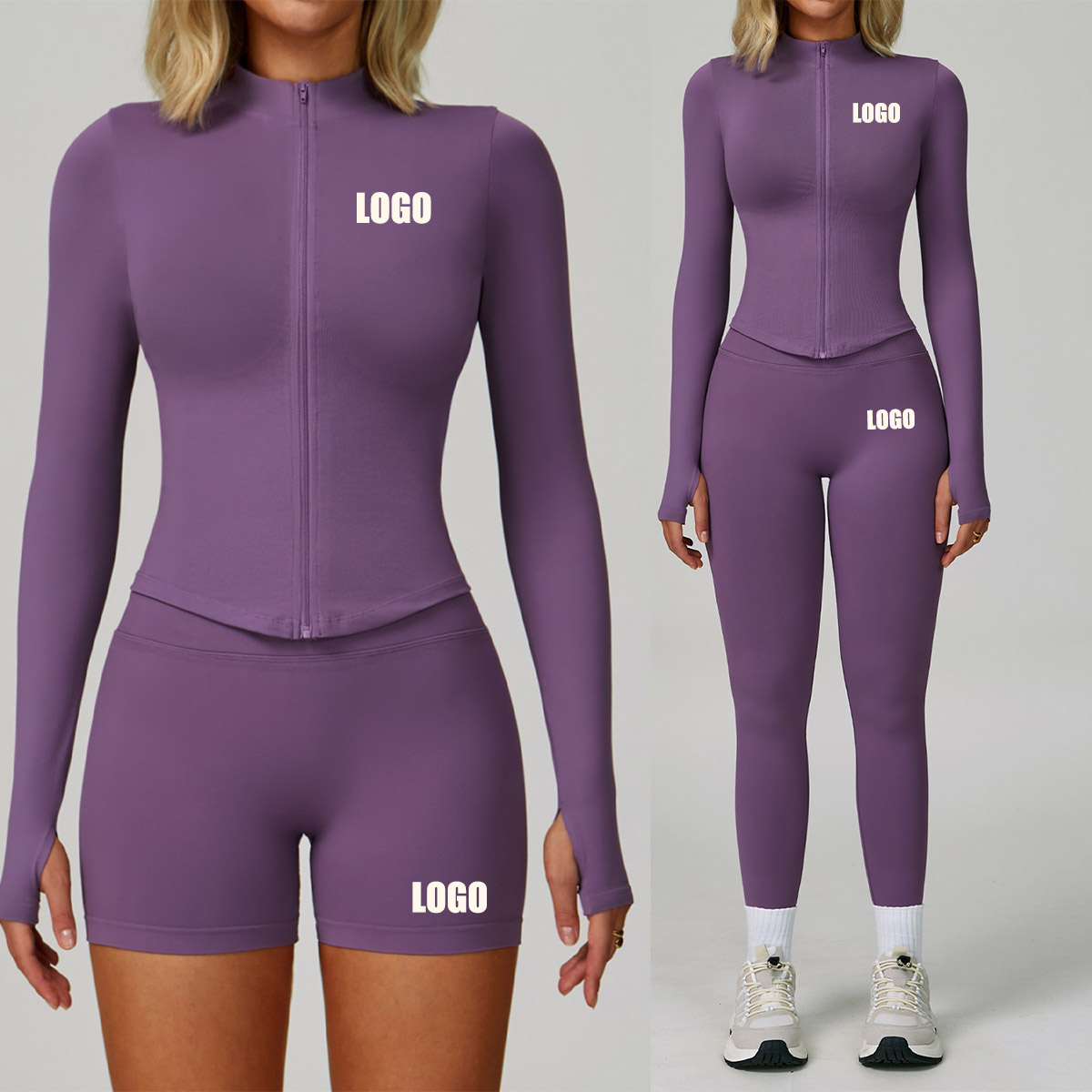 Yoga Fitness Logo - Customized LOGO women's seamless tight yoga