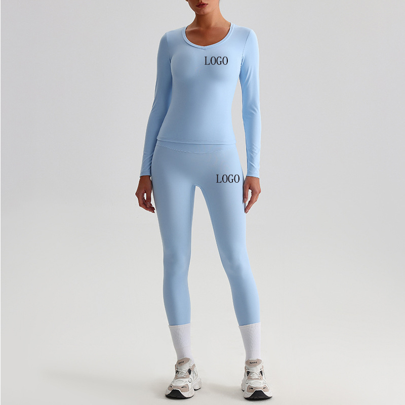 Yoga Fitness Logo - Yoga Set T-Shirt Leggings Clothes Sportswear