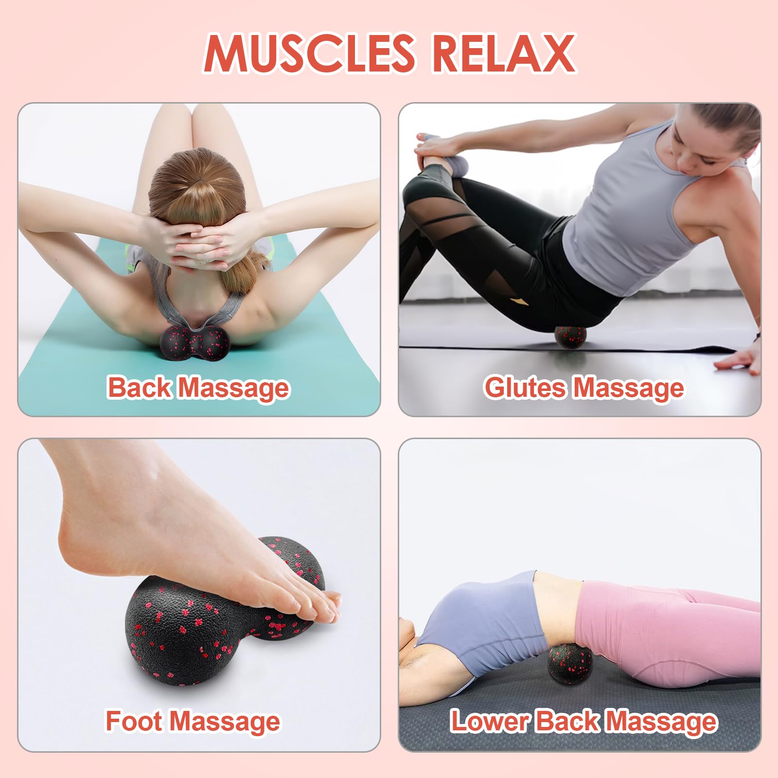 Hollow Yoga Roller Massage Pea - Yoga Fitness Body ulasan dan harga