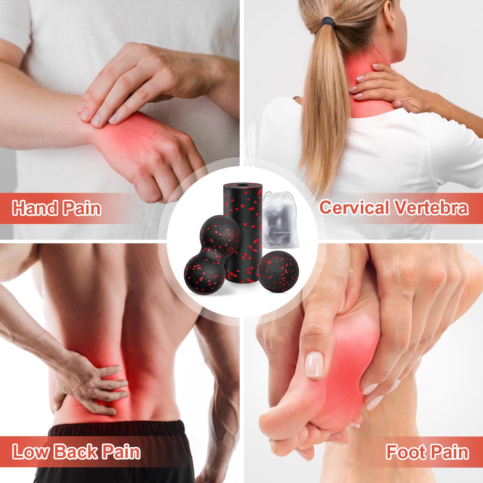 Hollow Yoga Roller Massage Pea - Yoga Fitness Body ulasan dan harga