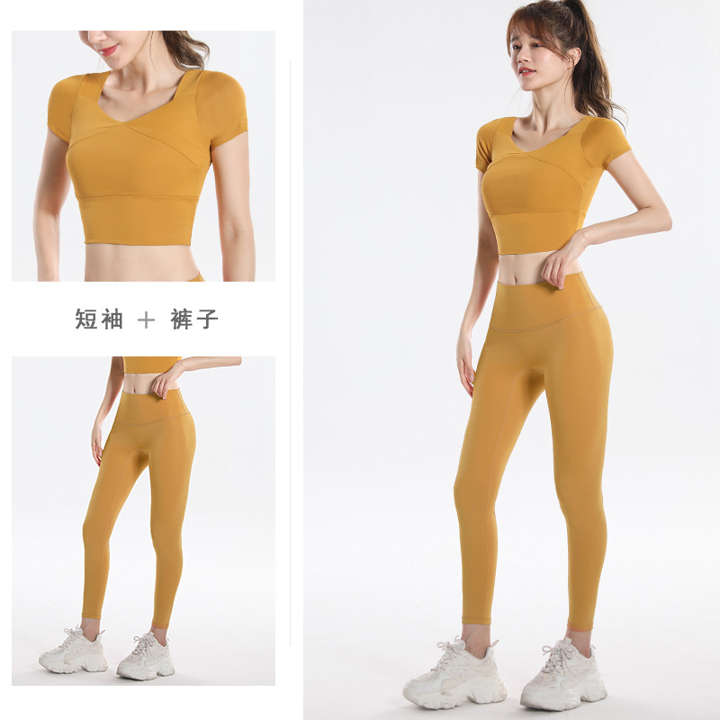 Quick Dry Set Sports Top With  - Yoga Fitness Set ulasan dan harga