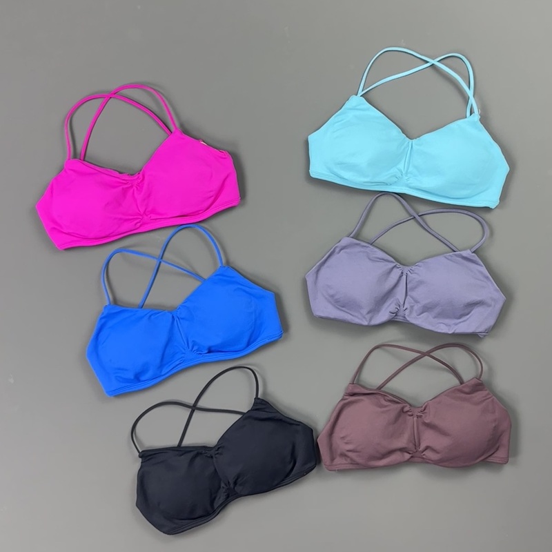 HISTELLO Front Ruched Cross Ba - Yoga Fitness Body ulasan dan harga
