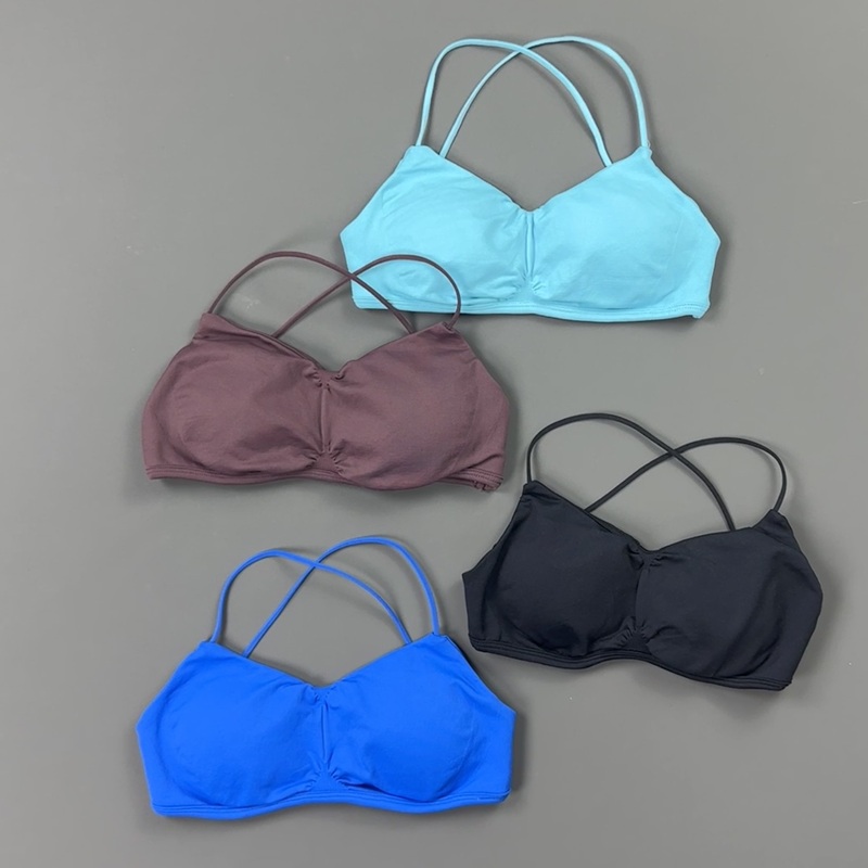 HISTELLO Front Ruched Cross Ba - Yoga Fitness Body ulasan dan harga