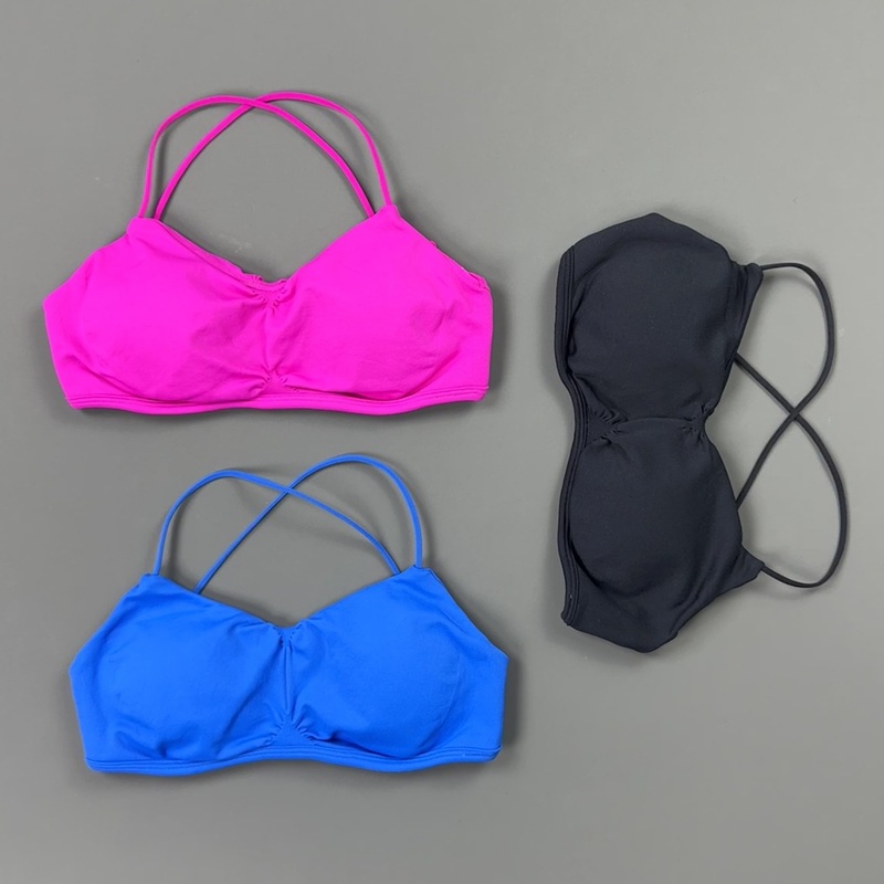 HISTELLO Front Ruched Cross Ba - Yoga Fitness Body ulasan dan harga