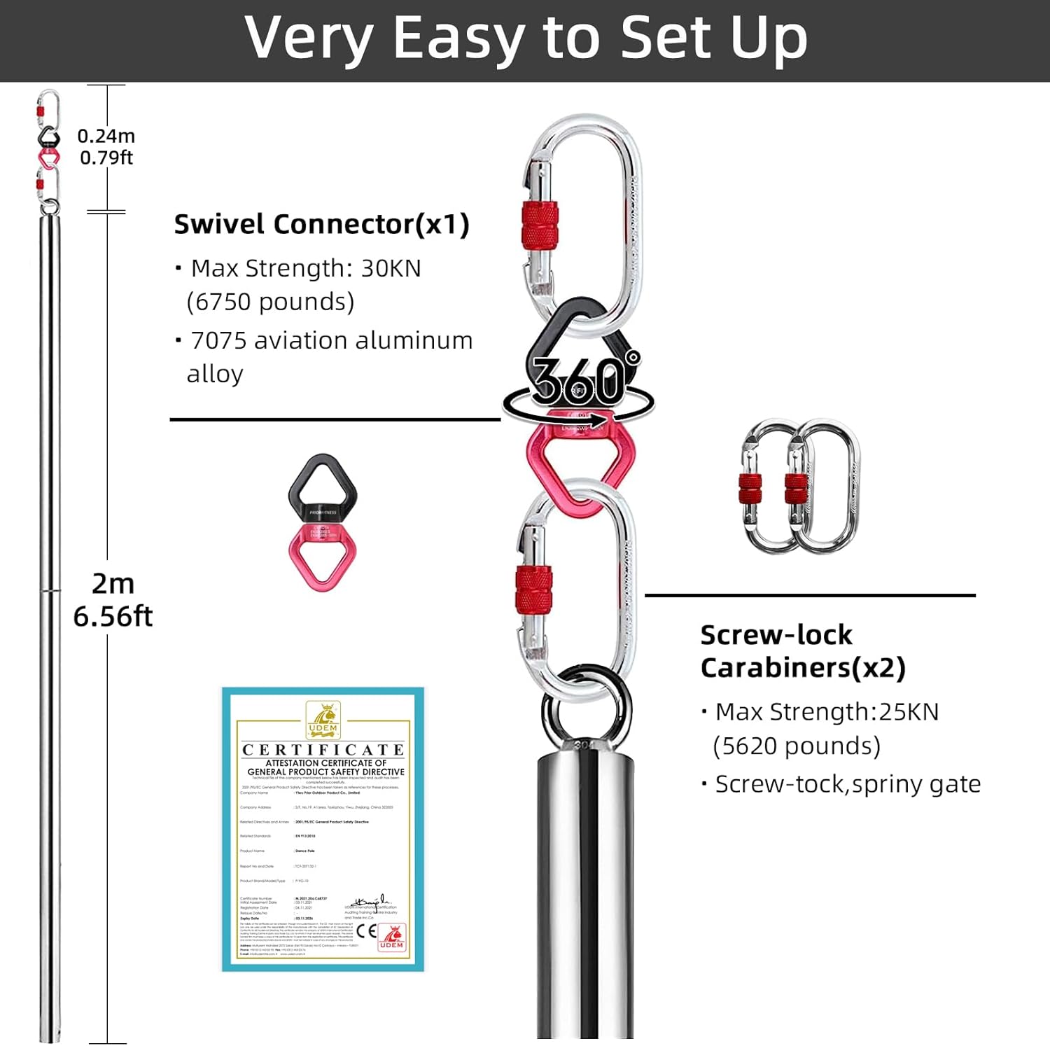 Aerial Flying Dance Pole 2M 36 - Yoga Fitness Spinning ulasan dan harga