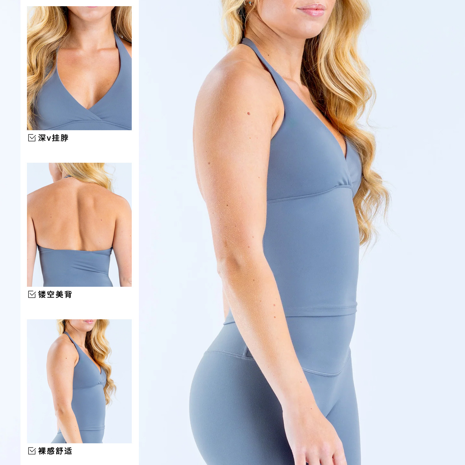 Logo Women's V-Neck Halter Spo - Yoga Fitness Logo ulasan dan harga