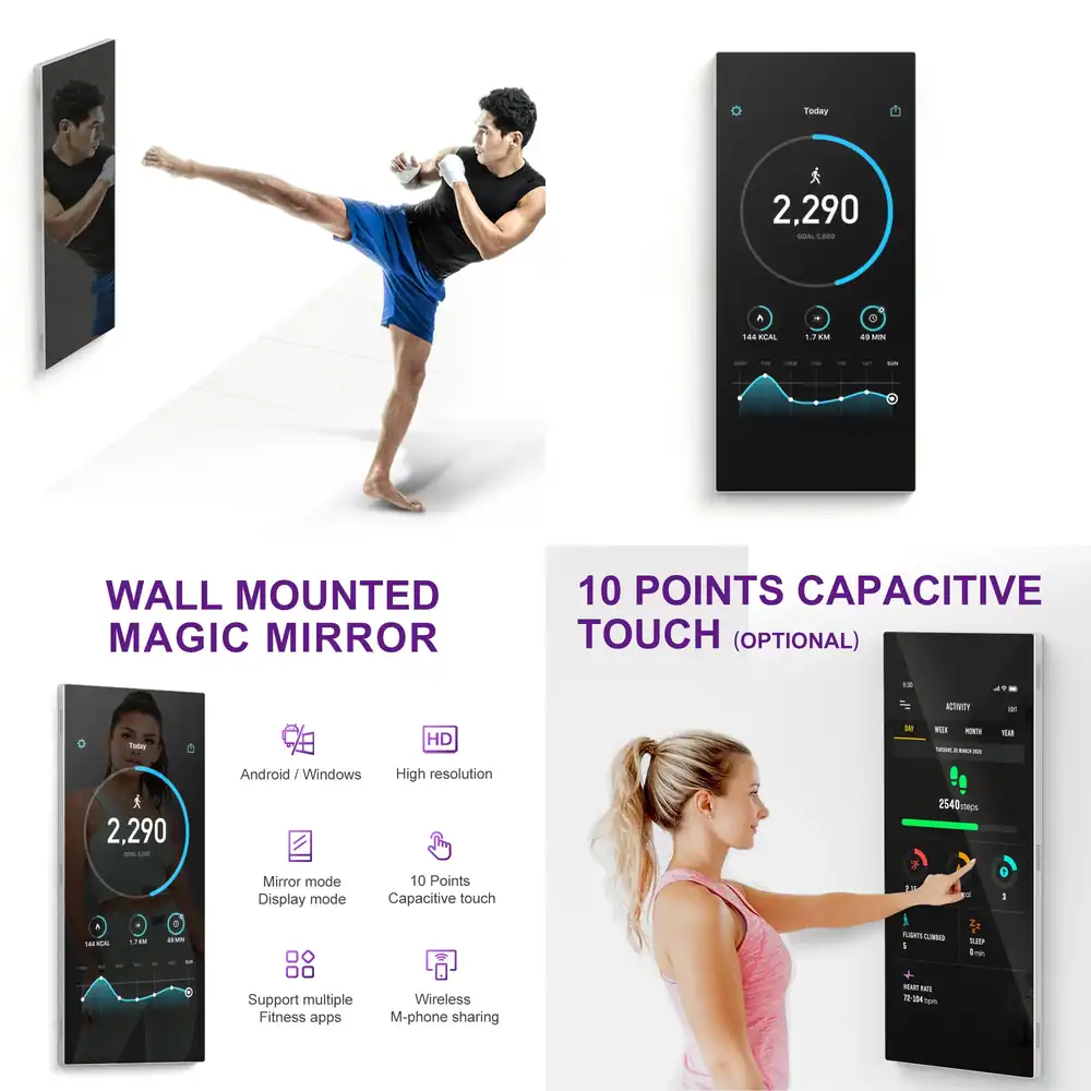 Wall Mounted Interactive Mirro - Yoga Fitness App ulasan dan harga