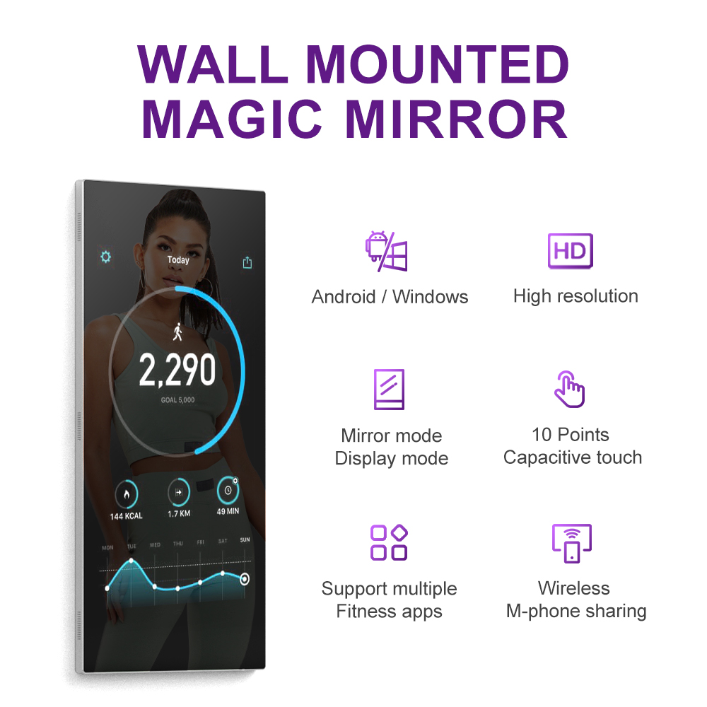 Wall Mounted Interactive Mirro - Yoga Fitness App ulasan dan harga